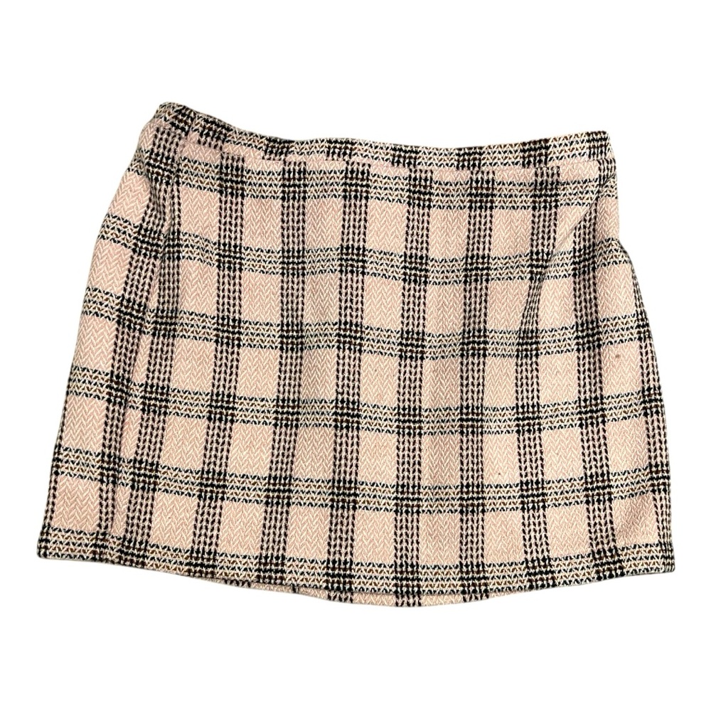 Wild Fable Skirt Womens Size Large Pink Plaid‎ Woven Straight Pull On.